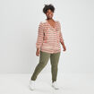 Blouse manches 3/4 ecru femme grande taille
