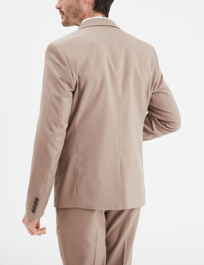 Veste de costume droite ajust&eacute;e taupe homme