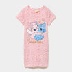 Chemise de nuit mi-longue coton Stitch rose fille