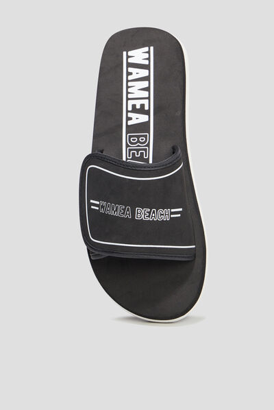 Mules à scratchs Wamea Beach noir homme