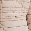 Doudoune courte cintrée à capuche beige femme
