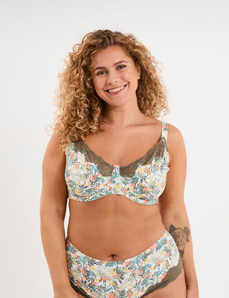 Soutien-gorge emboitant microfibre blanc femme grande taille