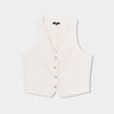 Gilet de costume boutonné beige femme