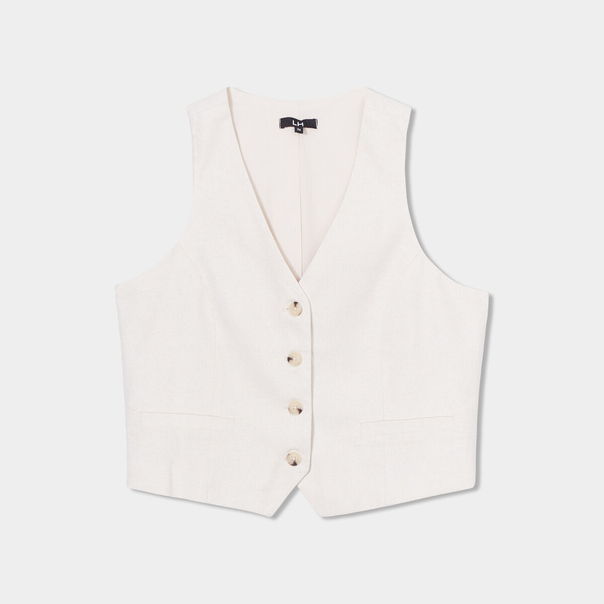 Gilet de costume boutonné beige femme
