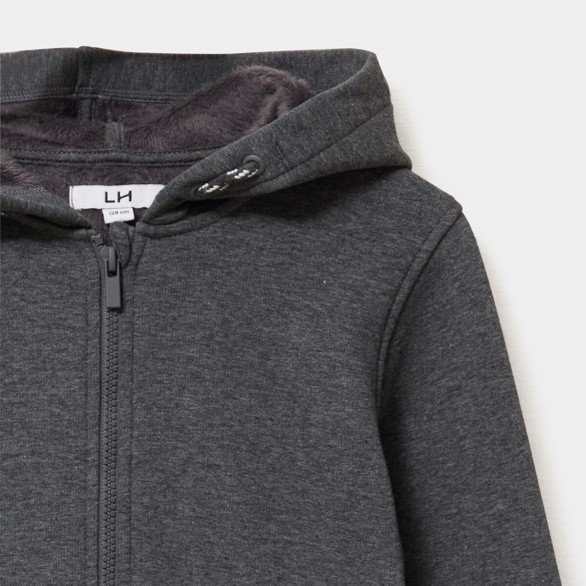 Sweat zippé à capuche molleton rayé marron bébé garçon | Okaïdi & Obaïbi