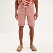 Bermuda en jean straight 5 poches vieux rose homme