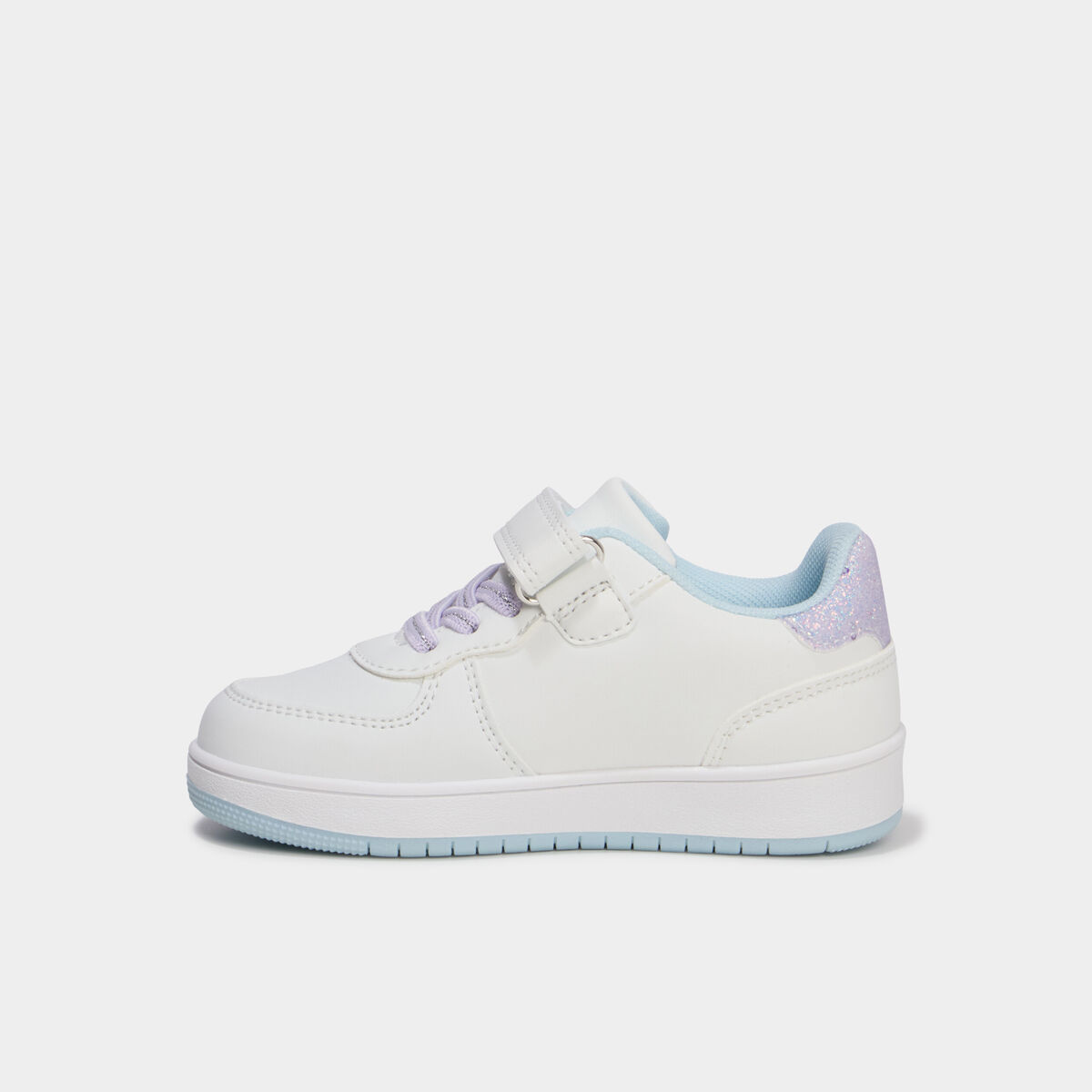 Tennis basses &agrave; scratchs et sequins blanc fille
