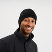 Bonnet avec bord &agrave; revers tricot&eacute; noir homme