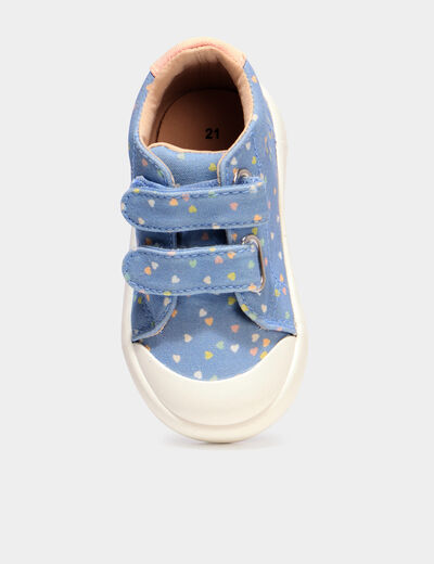 Baskets montantes scratchs bout renforc&eacute; bleu ciel b&eacute;b&eacute; fille
