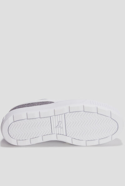 Tennis plateformes à lacets Puma gris argent fille