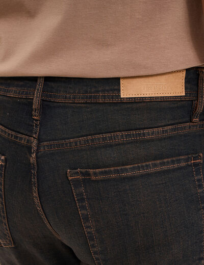 Jeans straight 5 poches Liberto denim dirty homme