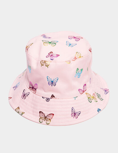 Bob réversible coton rose fille