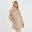 Manteau droit zippé beige femme