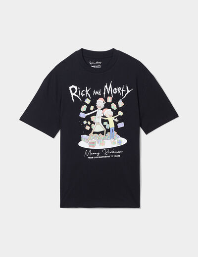 T-shirt à manches courtes Rick et Morty noir homme