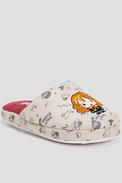 Chaussons mules Harry Potter gris fille