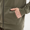 Sweat zipp&eacute; molleton &agrave; capuche vert kaki homme