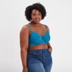 Soutien-gorge emboîtant dentelle bleu canard femme grande taille