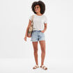T-shirt col rond 1 poche manches courtes ecru femme