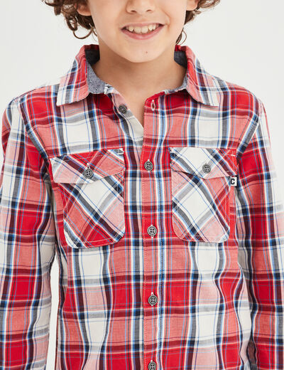 Chemise oversize &agrave; manches longues blanc gar&ccedil;on