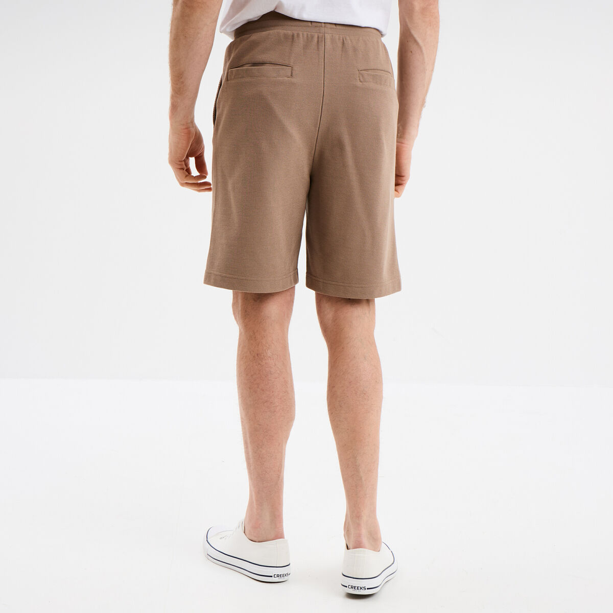 Bermuda droit effet reliéfé taupe homme