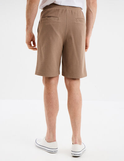 Bermuda droit effet reliéfé taupe homme