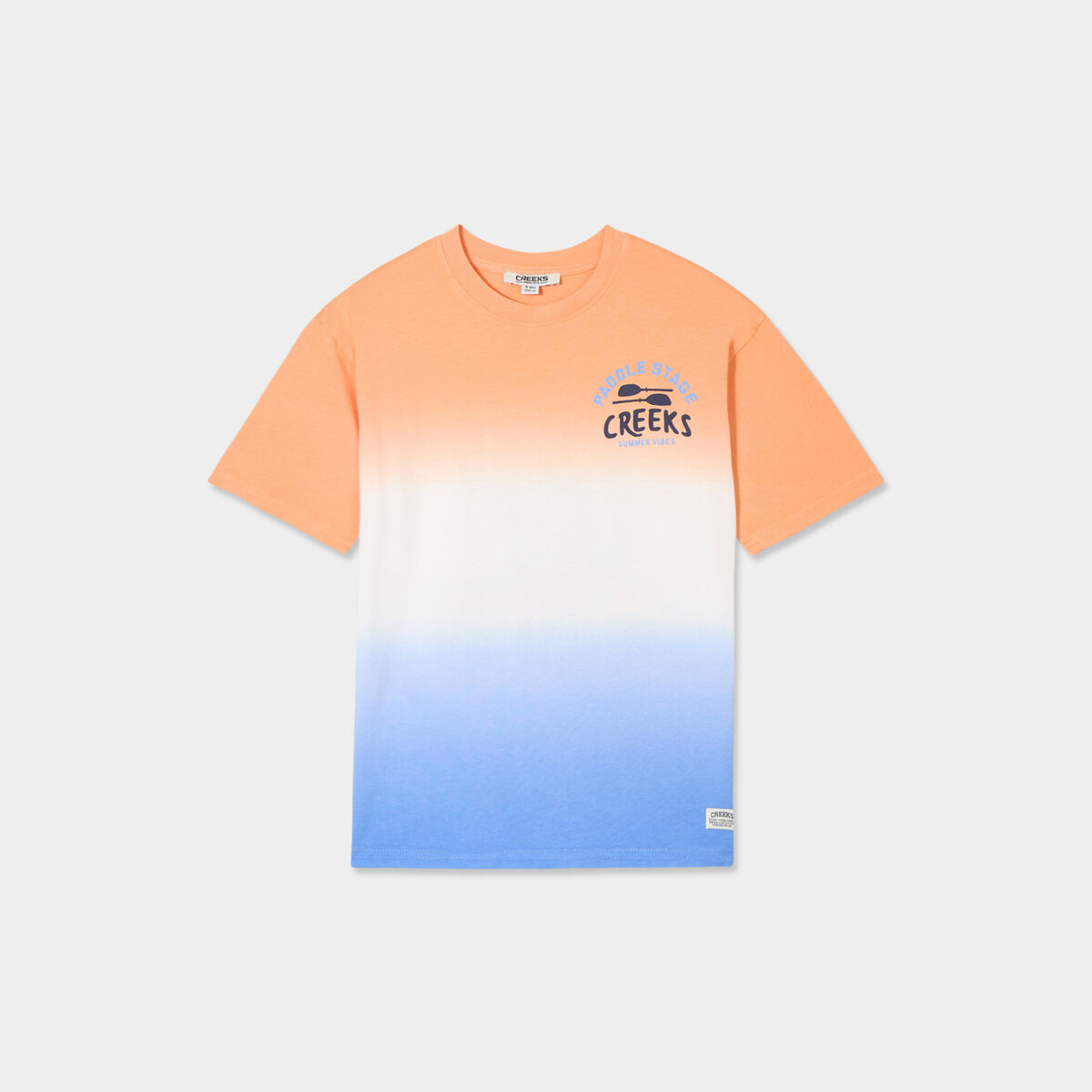 T-shirt droit manches courtes coton orange garçon