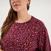 T-shirt col rond manches courtes coton bordeaux femme grande taille
