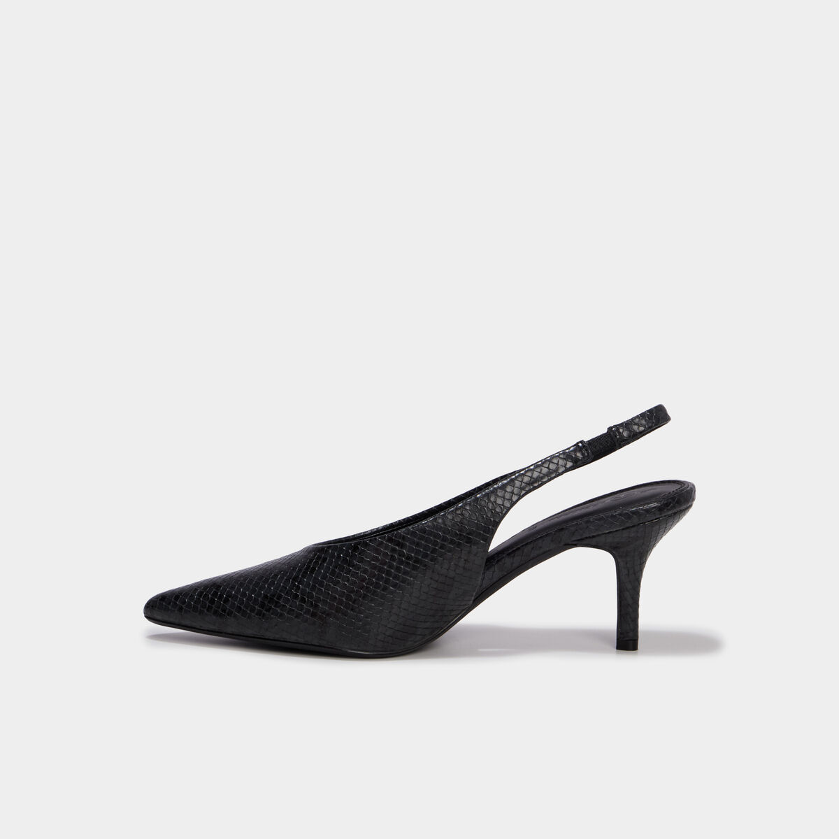 Escarpins slingback &agrave; talons aiguilles noir femme