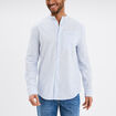 Chemise col mao manches longues coton bleu ciel homme