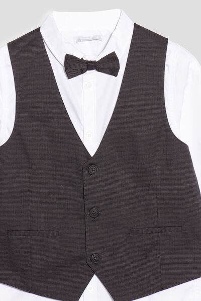 Ensemble 2 pièces chemise et veston blanc garçon