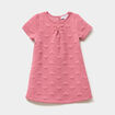 Robe effet matelassé manches courtes vieux rose bébé fille