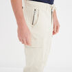 Pantalon cargo slim à coulisse ecru homme
