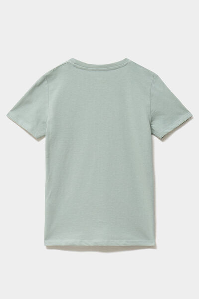 T-shirt en coton manches courtes vert pastel gar&ccedil;on