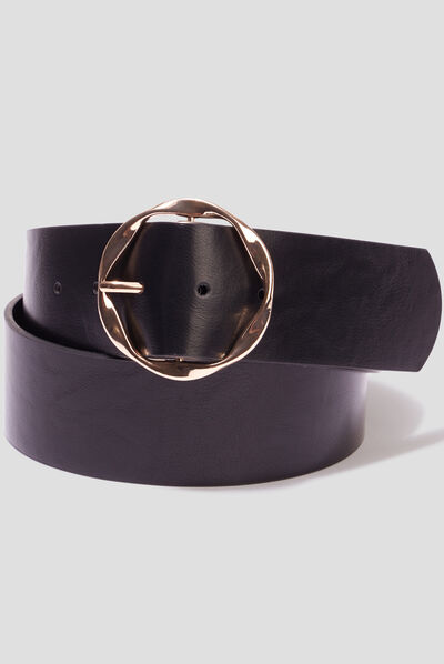 Ceinture avec boucle torsade noir femme
