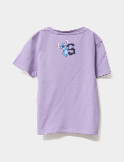 T-shirt manches courtes coton Stitch parme fille