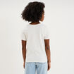 T-shirt ajust&eacute; manches courtes coton blanc femme