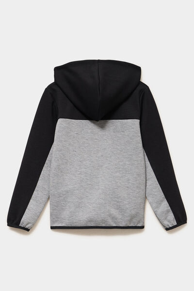 Sweat zipp&eacute; &agrave; capuche noir gar&ccedil;on