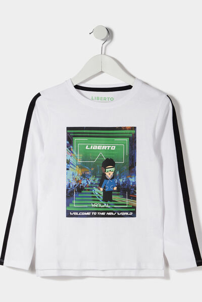 T-shirt manches longues Liberto blanc garçon
