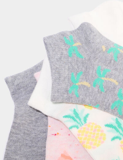 Lot 5 paires chaussettes invisibles multicolore fille