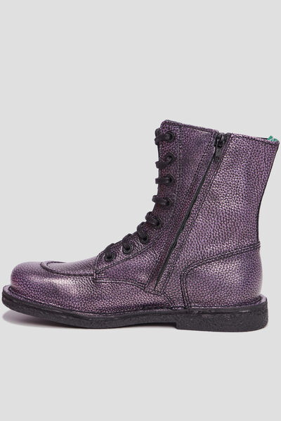 Bottines en cuir Kickers Meetickzip violet femme