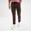 Pantalon cargo slim à coulisse marron foncé homme