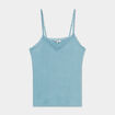 Haut de pyjama d&eacute;bardeur &agrave; bretelles bleu gris femme