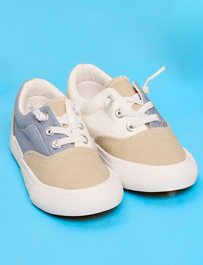 Tennis basses en toile bleu gar&ccedil;on