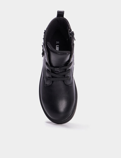 Boots &agrave; lacets noir fille