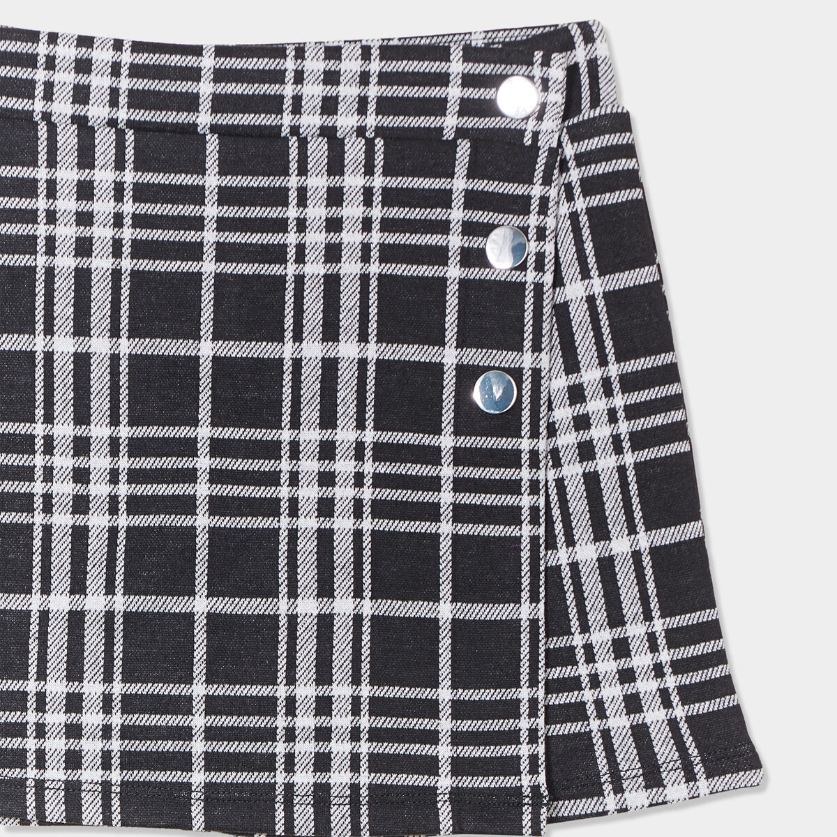 Jupe-short ajustée détail boutons noir fille