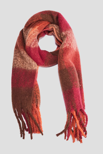 Écharpe à franges multicolore femme