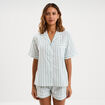 Ensemble pyjama short chemise coton ecru femme