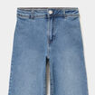 Jean wide leg cropped denim double stone fille