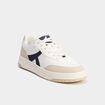 Tennis basses &agrave; lacets semelle plate bleu marine homme