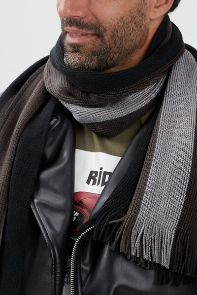 Écharpe à franges gris homme
